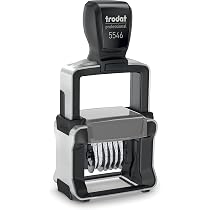 Timbro Trodat Professional 5253 Typo Autoinchiostrante Componibile, 6 Righe, Impronta 49x28mm, Acciaio Inox, Inchiostro Nero, Clima Neutro