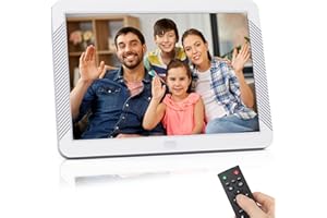 KENUO Digital Photo Frame 8 Inch, 1920x1080 High Resolution 16:9 Full IPS Display Digital Picture frames Auto-Rotate Image Preview Video Calendar Clock Auto On/Off Timer