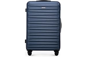 WITTCHEN Skyspeed Line Reisegepäck Großer Koffer Hartschalenkoffer ABS Groß Rollkoffer Trolley Check-In Gepäck Kombinationsschloss Teleskopgriff 4 Rollen Marineblau Lufthansa/Eurowings/Ryanair/Condor
