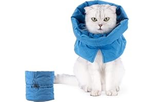 DUZLINK Katze Schutzkragen Soft Cat Elizabeth Collar, Einstellbarer Haustiere Schutzkragen, Halskrause Katze Wiederherstellung Halsband für Infektionen, Kratzern, Postoperativer Genesung (Hellblau+S)