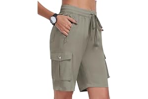 MoFiz Short Cargo Femme Shorts Bermuda Été élastique Taille Léger Short de Randonnée Sport Jogging Décontracté Extérieur avec 6 Poches