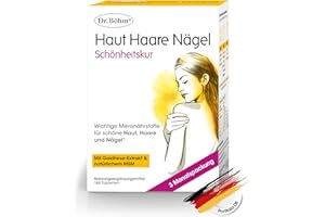 DR BÖHM DR. BÖHM Haut Haare Nägel – 180 Tabletten - mit Biotin, Zink & Selen, MSM – Silizium aus Goldhirse & Kieselerde – laktosefrei – glutenfrei