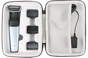 Khanka Duro Viaje Estuche Bolso Funda para Philips Serie 5000 BG5020/13 BG5020/15 Afeitadora Corporal Apta para la Ducha. (Sólo Estuche)