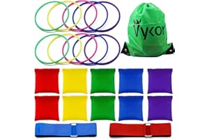 Vykor Cones Toss Bag Rings Bean Bag for Throwing Game Kids Play Equipment Set, Outdoor Garden Party Carnival Sports Day Toys Games for Kids Children & Adult