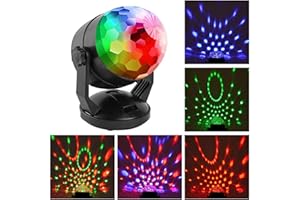 ENUOLI Mini Sound Activated Party Lights Battery Powered/USB Portable RGB Disco Ball Light Dj Lighting Strobe Lamp 7 Modes Stage Par Light for Car Home Room Dance Parties Birthday Karaoke Club Wedding