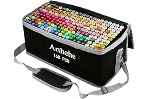 ARTHEHE Rotulador de 168 Colores Permanente Rotuladores Alcohol Marker Pen Marcadores Manga Creativos de Punta Doble ara Acuarela Graffiti para Principiantes Set de Rotuladores de Boceto Hecho a Mano