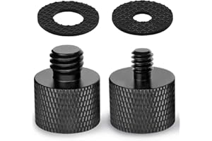 Frgyee Mic Screw Adapter with Rubber Pads, Thread 5/8 to 1/4 Adapter and 5/8 to 3/8 Adapter Set for Microphone Stand to Tripod and Camera Adapter