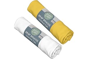 BabyCalin - 2er Set Spannbettlaken Senf/weiß 70x140x17cm