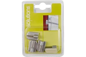 CINTACOR S.A. CINTACOR | Soporte adhesivo para Portavisillos Extensibles, Ganchos Barras de Cortina sin Taladrar. Accesorio para instalar tus cortinas sin hacer agujeros | 4 piezas | Plata