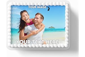Costco Cake Topper With Your Own Photo/Message on Premium Edible Icing - Costco Cake Edible Photo - Print Size 10"x14" (Lands