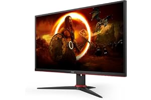 AOC Gaming 27G2SPAE - Écran FHD 27", 165 Hz, 1 ms MPRT, FreeSync, G-Sync Compatible, Haut-Parleur (1920 x 1080, VGA, HDMI, DisplayPort) Noir/Rouge