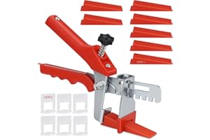 95STREET Cunei per piastrelle - Distanziatori per piastrelle Sistema di Livellamento per Piastrelle Cunei per Pavimenti Cunei Parete 3mm100 Clip+100 Cunei+1 pinza in Plastica per Piastrelle