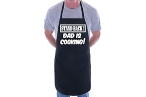 Print4U Stand Back Dad Is Cooking BBQ Cooking Novelty Apron