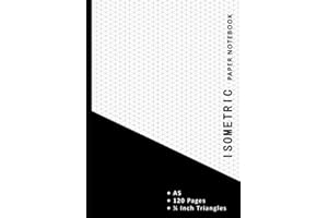A5 Isometric Paper Notebook: A5 Professional Isometric Grid Notepad | 1/4 Inch Equilateral Triangle Graph Pad A5 | 100 Pages / 50 Sheets | 90gsm Paper - Black Cover