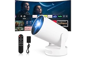 BEE&FLOWER [App intégrée] Vidéoprojecteur 2025 Rétroprojecteur Portable Projecteur Video 170ASIN Mini Projecteur WiFi 6 BT5.4 180° Rotation HDMI/TV Stick/USB Haut-Parleur Externe(300ultra)