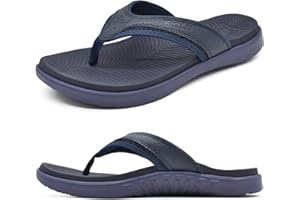 KuaiLu Flip Flops Herren Bequeme Zehentrenner Sandalen für Männer mit Plantar Fasciitis Rutschfest Sport Gummifußbett Sommer Beach/Pool Badelatschen EU 40-49
