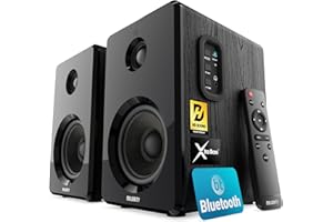 Majority D40 Enceinte Monitoring Studio | 60W 2.0 Enceintes Bibliotheques Filaire | Enceinte Active Amplifiée Bureau | Enceintes PC Bluetooth | HiFi Packs d'enceintes pour Platine Vinyle ou TV