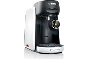Bosch Tassimo finesse friendly Kapselmaschine TAS164E, 70 Getränke, intensiverer Kaffee auf Kopfdruck, Abschaltautomatik, nachhaltig, perfekt dosiert, 1400 W, weiß/schwarz