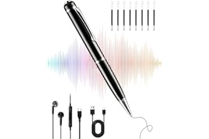 YERFKAN Digitales Diktiergerät 64GB, Aufnahmegerät mit 768 Stunden Kapazität, Voice Recorder Pen mit Rauschunterdrückung, EIN-Knopf-Aufnahme, Zeitstempel, USB & MP3 Funktion, Sprachaufzeichnung für Meetings