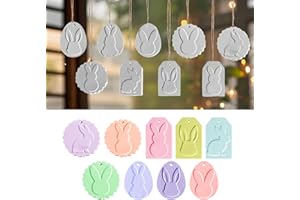 ‎SKEADEX Silikonformen Gießformen Ostern Anhänger,9 Stück Silikonform Hase Silikonform Ostern Anhänger Gießform Osterhase Gips Zum Gießen Ostern Gießformen Ostern Giessform Silikon Hase Gießformen Anhänger