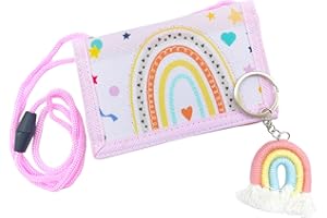 Bikasun Regenbogen Brustbeutel Kinder mit Schlüsselanhänger, Boho Geldbörse Geldbeutel für Mädchen, Geldbeutel zum umhängen, Brieftasche Kleine, Geburtstag Geschenk