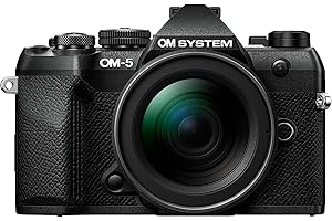 Fotocamera OM SYSTEM OM-5 Mark II Micro Quattro Terzi con obiettivo M.Zuiko Digital ED 12-45mm PRO, sensore Live MOS da 20 MP, stabilizzazione su 5 assi, IP53, scatto HighRes a mano libera da 50 MP