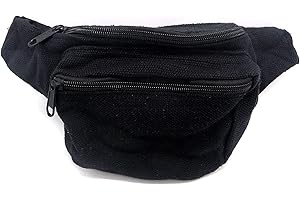 EMBROLLO Riñonera Hippie 3 Bolsillos. Bolso de Cadera Bandolera Unisex. Estilo Hippy Casual Urbano Rasta Etnico Tribal (Negra)