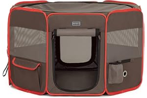 Petsfit Welpenauslauf faltbar Welpenlaufstall Tierlaufstall Pop-Up Design für Hunde Hasen Katzen, Verdickter Stahlträger Freilaufgehege Abschließbarer Reißverschluss mit Aufbewahrungstasche