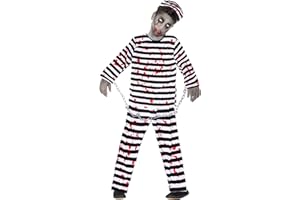 quskay Halloween Déguisement Costume, D'Horreur Zombie Prisonniers forcat Costume de Déguisement de Cadavre Zombie, Costume Condamné Zombie, Convient Pour Tenue Les Soirées Maquillage