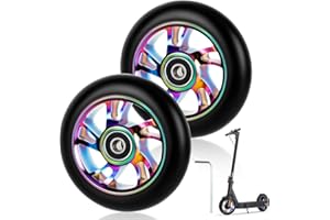 NZZVNZ 2 Ruedas de Monopatín de 110 mm,88A Rueda de recambio de poliuretano superresistente,Ruedas de recambio de PU con rodamientos ABEC-9, aptas para su uso en suelos de Madera, Moqueta, Hierba