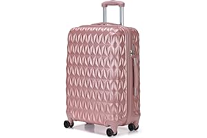 CMY Suitcase 28 Inch Large Hard Shell Luggage Lightweight ABS 4 Dual Spinner Wheels Business Trip Trolley Case Suitcases Hold Check in Luggage 3 Digit Combination Lock (Rose Gold, 28 inches)