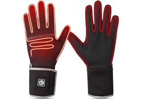 SAVIOR HEAT Gants Chauffants pour Hommes et Femmes, Gants d'hiver Fins Thermiques à Batterie Rechargeable électrique pour Temps Froid Ski Neige Conduite Cyclisme Course à Pied