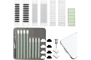 Jiehaojia Handy Staubschutz Kit 87 Stück Geeignet für mit iPhone, Staubdichter Netz-Aufkleber Fluoreszierender Schutzfilm Staubstopper Staubstecker-Organizer