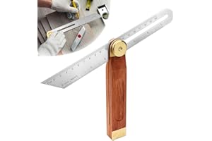 BHHTBB Multi Angle Bevel Adjustable Multifunctional Angle T-Chamfer 200 mm, Bevel Protractor Adjustable Angle with Locking Function Mitre Measure Angle