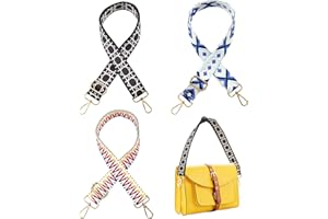 NETONDA 3 Stück Schultergurt für Taschen 3,8 cm Breit Schulterriemen 75-145CM Verstellbarer Boho-Taschengurt zum Wechseln Universal Umhängegurt mit Karabiner Tragegurt für DIY Taschen Handtaschen