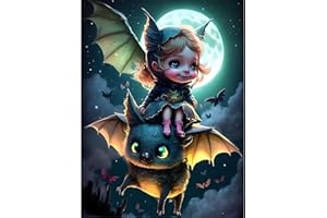 DAERLE DIY 5D Diamond Painting Kit Completo Preciosa niña niña y mascota, Cristal Pintura Diamante Bordado Pinturas Artes kit de Punto de Cruz para Decoración de La pared Del Hogar 30x40cm