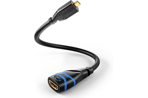 BlueRigger High Speed Micro HDMI to HDMI Female Adapter (NOT Micro-USB) with Ethernet (20CM)