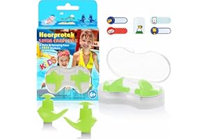 Hearprotek Natación tapones para los oídos, 2 pares tapones de silicona reutilizables a prueba de agua para nadadores duchas de baño y otros deportes acuáticos Tamaño para niños (verde)