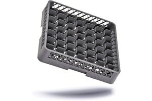 FAIMEX Kerafactum® - Spülkorb Korb mit 49 Feldern für Gläser und Tassen für die Gastro Spülmaschine Spülmaschinenkorb universal aus Kunststoff 50x50 cm grobmaschig und erweiterbar - all purpose rack