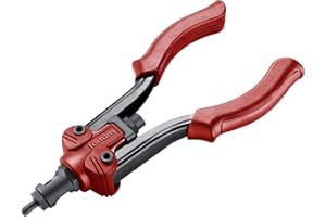 Fortum Remachadora manual para remaches roscados, alicates para tuercas de remache M3-M10 de aluminio, latón, acero y acero inoxidable, 27 cm de largo, remachadora potente, incluye pasadores de