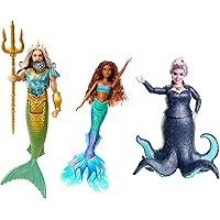 DISNEY Arielle, die Meerjungfrau - König Triton, Ursula und Arielle in bekannten Outfits, beweglich und mit abnehmbaren Acces