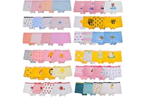 Anntry Enfants 12 Pièces Doux Culotte Confortable sous-vêtements Petites Filles Assorties Coton Culotte De Boyshort 2-12 Ans