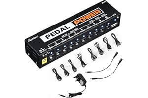 Asmuse Guitar Isolated Pedal Power Supply DC 10 Outputs for 18V Guitar Bass Effects Pedal with UK Plug
