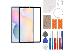 swark Juego de reparación de cristal frontal de pantalla compatible con Samsung Galaxy Tab S6 Lite SM-P610N, SM-P615, SM-P610 de 10,4 pulgadas, incluye juego de herramientas