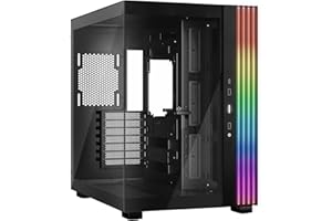be quiet! Light Base 600 DX Black PC-Gehäuse, atemberaubender Panorama-Blick, Show Case, Dual Chamber Design, massiver ARGB LED-Streifen, invertiert und horizontal nutzbar, Backside Connector Design