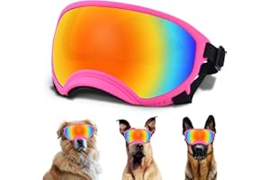 NICERINC PET Dog Sunglasses, Dog Goggles with Adjustable Strap, UV Protection, Windproof, Suitable for Large Medium-Dogs, Dogs Eyes Protection