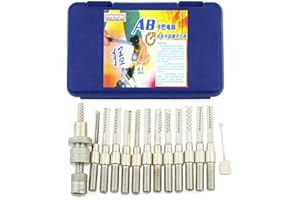 TPM Go 12pcs Bump Key Lock Pick Set for Civil Door AB Kaba Lock,Bump Key Hammer