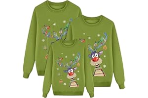 GENÉRICO Navideñas Sudaderas Familiares Suéter Invierno Jersey Navideño Familiar Manga Larga Pullover Mujer Hombre Niño Niña Chica Chico Christmas Jumper