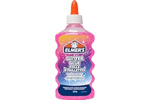 Elmer's PVA Glitter Glue | Pink | 177 ml | Washable & Kid Friendly | Great for Arts & Crafts Projects