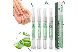 NYLEA 4er Set Nail Care Pen – Stift zur Nagelpflege zur Täglichen Kosmetischen Anwendung – mit Teebaumöl, Aloe Vera & Vitamin E – für Hände & Füße